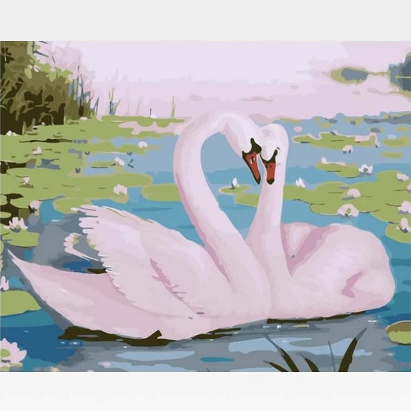 Swan Paint By Numbers Kit - Painting By Numbers Kit - Artwerkes 