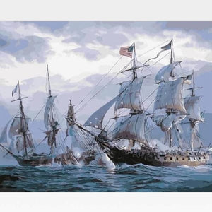 War Ship Paint By Numbers Kit - Painting By Numbers Kit - Artwerkes 