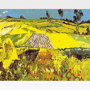 Wheat Fields At Auvers - Paint By Numbers Kit - Van Gogh - Painting By Numbers Kit - Artwerkes 