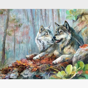 Wolf Mates DIY Animals Painting By Numbers Kit - Painting By Numbers Kit - Artwerkes 