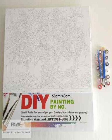 Image of DIY Grey Cat Paint By Numbers Kit Online  - Tabby Cat - Painting By Numbers Kit - Artwerkes 